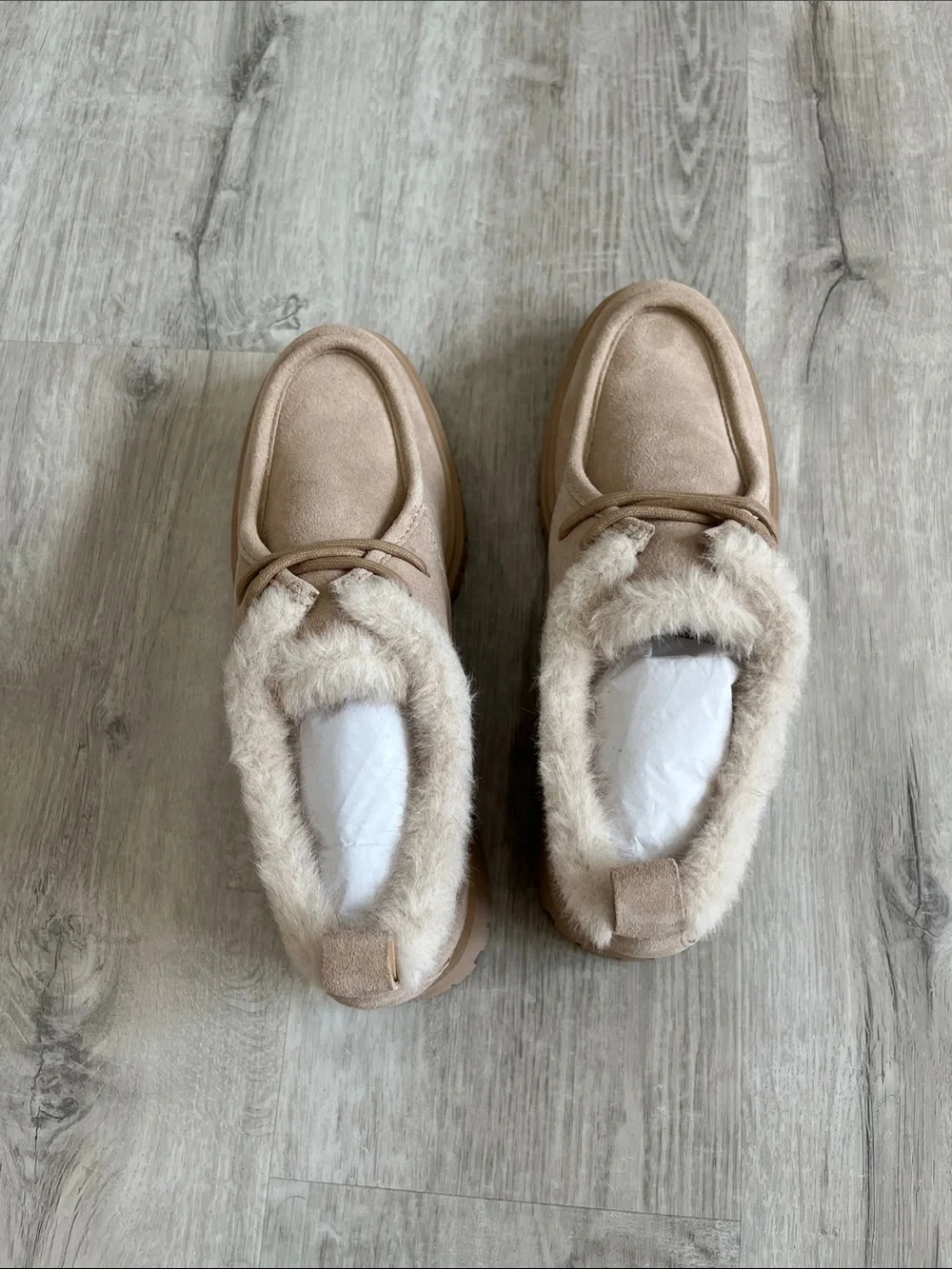 Dolce Vita Milza Plush Loafers Dune Suede Women 9 Shearling Moc Toe Platform NEW